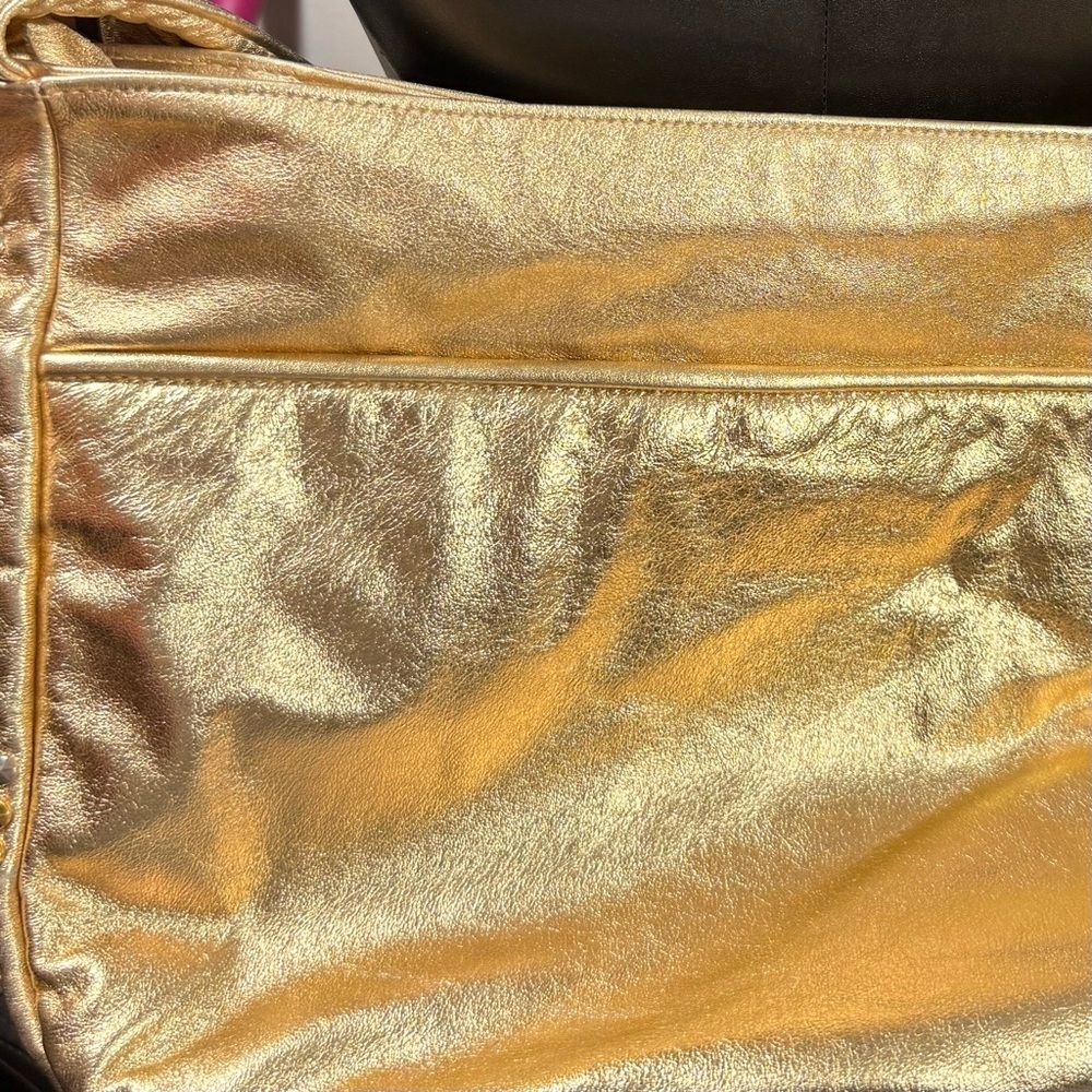 Gold Studded Leather Shoulder Bag - Picture 9 of 15